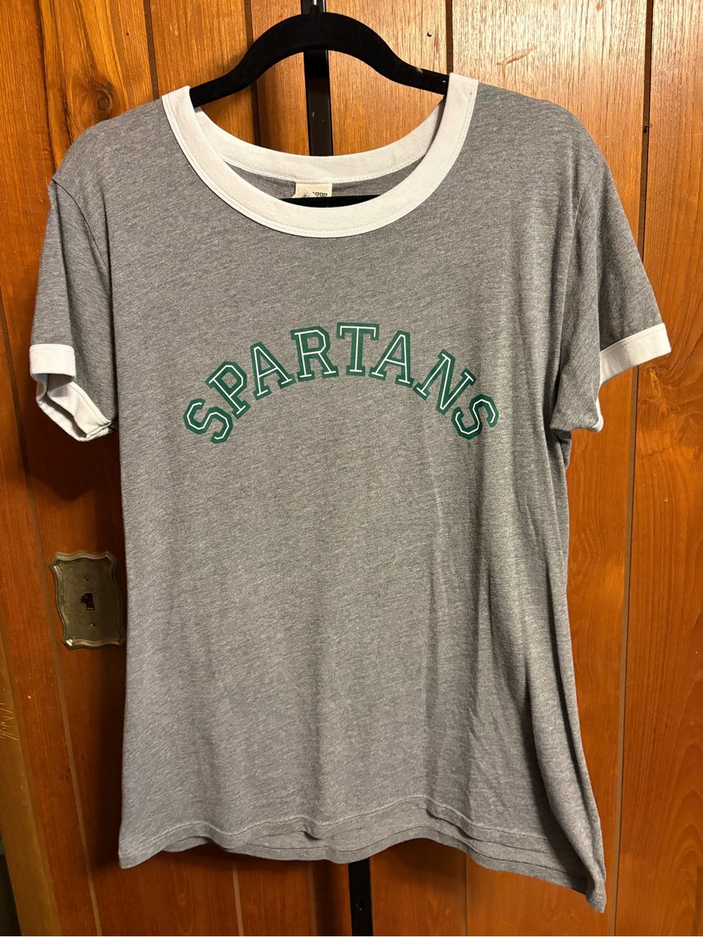 PINK Victoria's Secret Grey Tee with White Trim Spartans